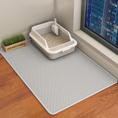 JU 고양이 화장실 발판 매트 모래빠짐 소형 중형, 소형(그레이), 1개