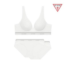 게스 속옷 언더웨어 베이직로고 노와이어 액티브브라1팬티2세트 OCWBRBP693IV2 UFJ344 VEU787