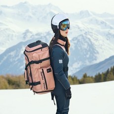 스키 백팩 장비 보관 가방 헬멧 부츠 스키 용품 대용량 방수 다기능 스포츠 백팩 남녀공용, 업그레이드 가형 -- 핑크, 1개