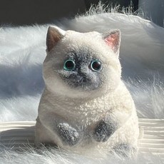 뚱냥이스퀴시 고양이 말랑이 피규어 스트레스해소 뚱냥이인형, L. 샴 통통 고양이 TPR, 1개