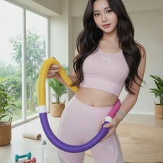 티앤비 용수철전신운동 다이어트 뱃살 스프링 훌라후프, 1개, 혼합(퍼플,엘로우,핑크), 860g
