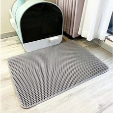 雙層貓砂墊 超大尺寸 可水洗防滑落砂墊, 1個, 灰色,68*118cm（需宅配）