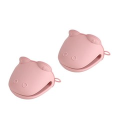 퓨어실리콘 악어 냄비 손잡이 장갑 고급형 실리콘 냄비손잡이 오븐장갑 베이킹 주방 내열 장갑 세트, 2개, 분홍색