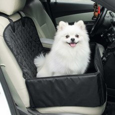 으로마켓 더블지퍼형 안전 차량고정형 강아지 카시트, 블랙, 1개