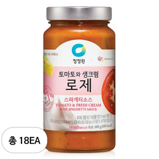 청정원 토마토와생크림 로제 스파게티소스, 600g, 18개