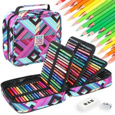 가남 HB 유성 색연필+파우치+연필깎이+지우개 72컬러 120컬러 180컬러 고품질 회화 소묘, 1개, 120색