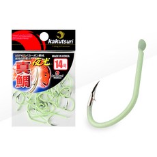 카쿠쯔리 참돔벌크그린야광바늘 대용량 바늘 벌크바늘 장축광바늘 마다이 대물낚시바늘 부시리 방어 밤낚시 선상낚시, 40개입, 1개