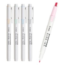 파이롯트 키레나 트윈팁 형광펜, 페일 핑크, 5개 (KIRE-NA)