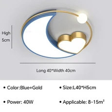 현대 LED 천장 샹들리에 램프 어린이 침실 식당 연구 조명기구 홈 광택, 14 Blue E 40CM, 01 Natural Light(No RC), B. Natural Light(No RC)