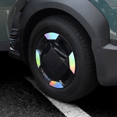 카우라 PV5 휠스티커 16인치 홀로그램 블랙 카본 튜닝 용품, 유광 블랙