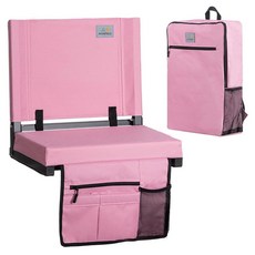 AIYAFEIO 등 지지대가 있는 관람석용 경기장 시트 등받이가 표백 의자 쿠션과 백팩이 휴대용 스포츠 및 콘서트를 위한 넓은 의자(블랙) 126711 8482675, Pink