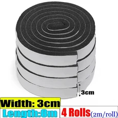 2M/롤 스폰지 도어 윈도우 씰 스트립 자체 접착식 단열 방음 폼 홈 테이프, 05 3cm Width    -8m