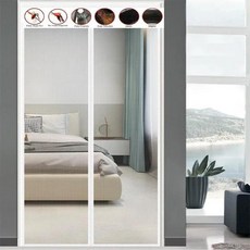 지퍼모기장 마그네틱 다이아몬드 거즈 모기 방지 문짝 커튼 백색 자석 흡입 자체 접착 스크린, 없음