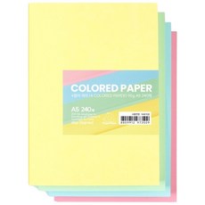 PaperPhant 4컬러 색지 (4 COLORED PAPER) 90g, A5 240매