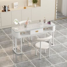 美甲桌椅套裝 簡約時尚美甲店專用經濟型雙人美甲臺化妝工作桌, 1個, 茶色钢化玻璃,单人位 长80CM （无椅子）