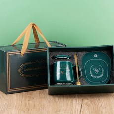 워머 머그 세트 사무실 따뜻한 보온 선물 온열 커피잔 단체 히터 그린 유지 55도, J. 1314 그린 웜컵 선물상자, 1개