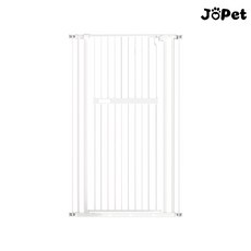 JöPet 高品質寵物柵欄門 155公分高門欄 雙向開門自動關閉 免工具安裝 適用門寬77-84公分 擋貓神器, 亮面白,柵欄門，門寬77-84cm, 1個