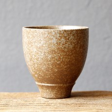 日式粗陶品杯 陶瓷家用小水杯, 1個, 高文杯-陶白