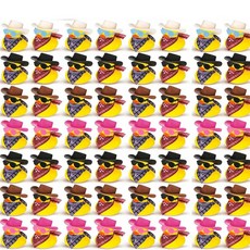 48Pcs 고무 오리 카우보이 노란색 Duckies 장난감 여름 생일 선물 파티 호의에 대 한 모자 선글라스, China Mainland, 1 48 set