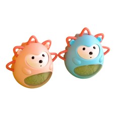 KesB 딸랑딸랑 고슴도치 오뚝이 롤리폴리 장난감 신생아 흔들흔들 소리나는, 블루