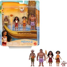 Mattel (마텔) 디즈니 모아나 모아나 2 장난감 모아나 카누 크루 플레이 세트 작은 인형 5개 시그니처 의상 액세서리 3개 포함 영화에서 영감을 받은