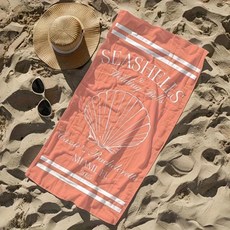 조개껍질 비치 타월 이름로고 대형 수영 요가 목욕 스포츠용 얇고 빠른 건조