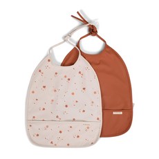 FILIBABBA 防水圍兜兩入組 綁帶式 栗子圖案 PU材質, 1個, 防水圍兜兩入組Chestnuts, Chestnuts, 2