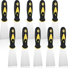 10 PCS 2인치 스패클 나이프 스테인리스 스틸 퍼티 페인트 스크레이퍼 녹슬지 않는 유연한 금속 도구 제거 벽지 진흙 석고 스크레이핑 적용 드라이월 수리