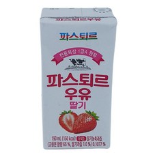원하프파스퇴르우유(딸기) 190ML/파스퇴르, 190ml, 1개