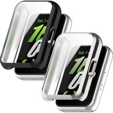 엔터콘 갤럭시핏3 투명 케이스 풀커버, 4. 실버 + 블랙