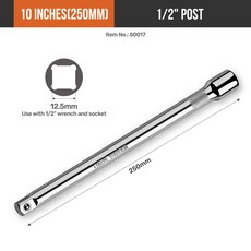 HI SPEC 소켓 익스텐션 필수 150MM 드라이브 인치 세트 PC 100MM 길이 렌치용 50MM 래칫 수공구, 254mm(10 inch)