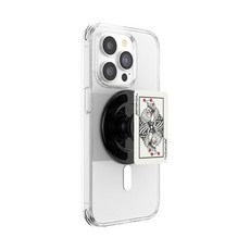 PopSockets 접착식 폰 그립 홀더 휴대폰 스탠드 블랙 - 반투명 블랙 스모크, Jokes on You, MagSafe