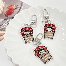 카네이션키링 어버이날 부모님 선물 카네이션 브로치 선생님 스승의날 열쇠고리, 단품, 화분카네이션키링(감사), 1개