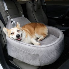 반려견카시트 강아지카시트 애견 높이형 분리형 그레이 차량용 세탁 조수석 두꺼운형, A. 회색 메인 이미지 상품