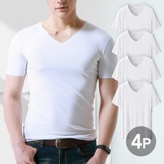 위크무드 남자 티안나는 쿨링 에어핏 무봉제 심리스 반팔 런닝 4장세트