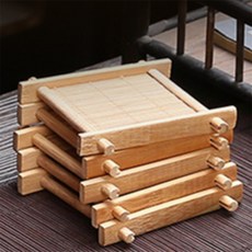 모쿠모쿠 대나무 잔받침 나무찻잔받침, 우드 소
