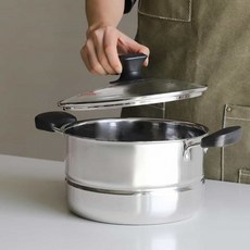 주방용품 대용량 스테인리스 인덕션 곰솥 사골 냄비 22cm, 1개, 퀸센스인덕션찜곰솥22, 1cm