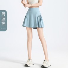 防走光假兩件夏季高腰運動短裙褲跑步修身五分褲瑜伽舞蹈健身裙子