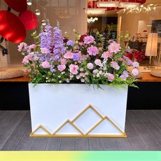 플랜트 화분 박스 사무실 조화 화단 나무 인조 베란다, 퍼플 혼합 양면