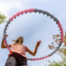 아리프 지압 훌라후프 1.6KG 48개 에어쿠션 다이어트, 핑크그레이, 1개