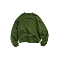 FLUKE 어반 스트레이트 크롭 맨투맨 티셔츠 카키 FMT900C