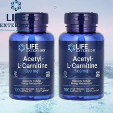 라이프 익스텐션 아세틸 엘카르니틴 500mg 베지 캡슐 100정 LCarnitine 2통, 120g