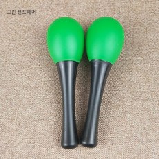레인보우 음악 2P세트 악기 에그쉐이커 리듬감, 녹색 모래 망치 2개, 1개
