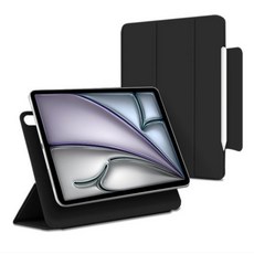 케노 아이패드 마그네틱 폴리오 애플펜슬 수납커버 케이스, 블랙, 1개