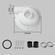 臺灣出貨 50塑料改裝吸塵器旋風集塵器小型旋風桶粉塵過濾分離器木工除塵器 BIZT, 白色集塵蓋