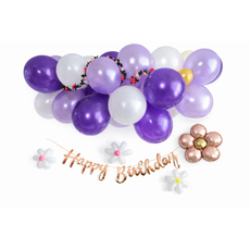 생일풍선 생일이벤트풍선 생일파티풍선 이벤트풍선 장미풍선장식 생일파티 이벤트용품, 1세트, 퍼플+로즈골드