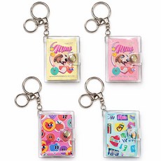 4컬러 묶음 미니 사진 16매 포토 앨범 키링 열쇠고리, 미니 사진앨범키링(4칼라1개씩 총4개)