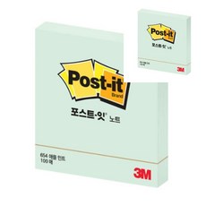 팔땨 3M 포스트잇 654 민트 76x76 100매 탁상용메모지 점착메모지 붙이는메모지
