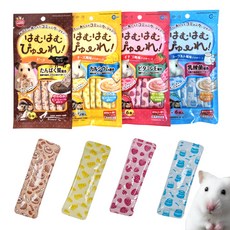 마루칸 하무하무 퓨레 4종 맛보기 세트 햄스터 간식, 4개, 5g