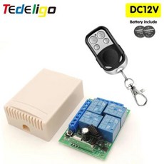 433 Mhz 범용 무선 원격 제어 스위치 DC 12V 10A 4CH 릴레이 수신기 모듈 및 4 채널 RF 433 mhz 원격 송신기, [01] 1T 1B, 1) 1T 1B
